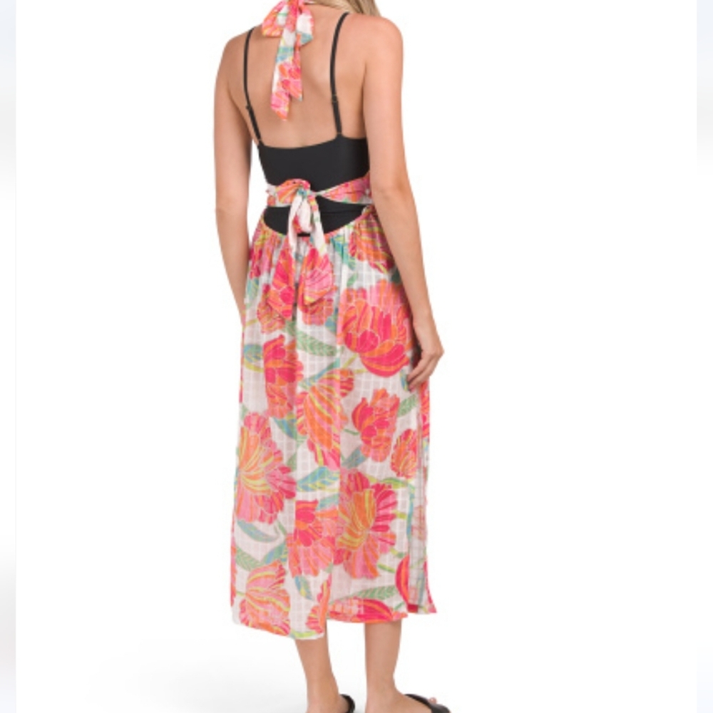 Trina Turk Poppy High Neck Cover Up Dress Sz Medium - Picture 2 of 10
